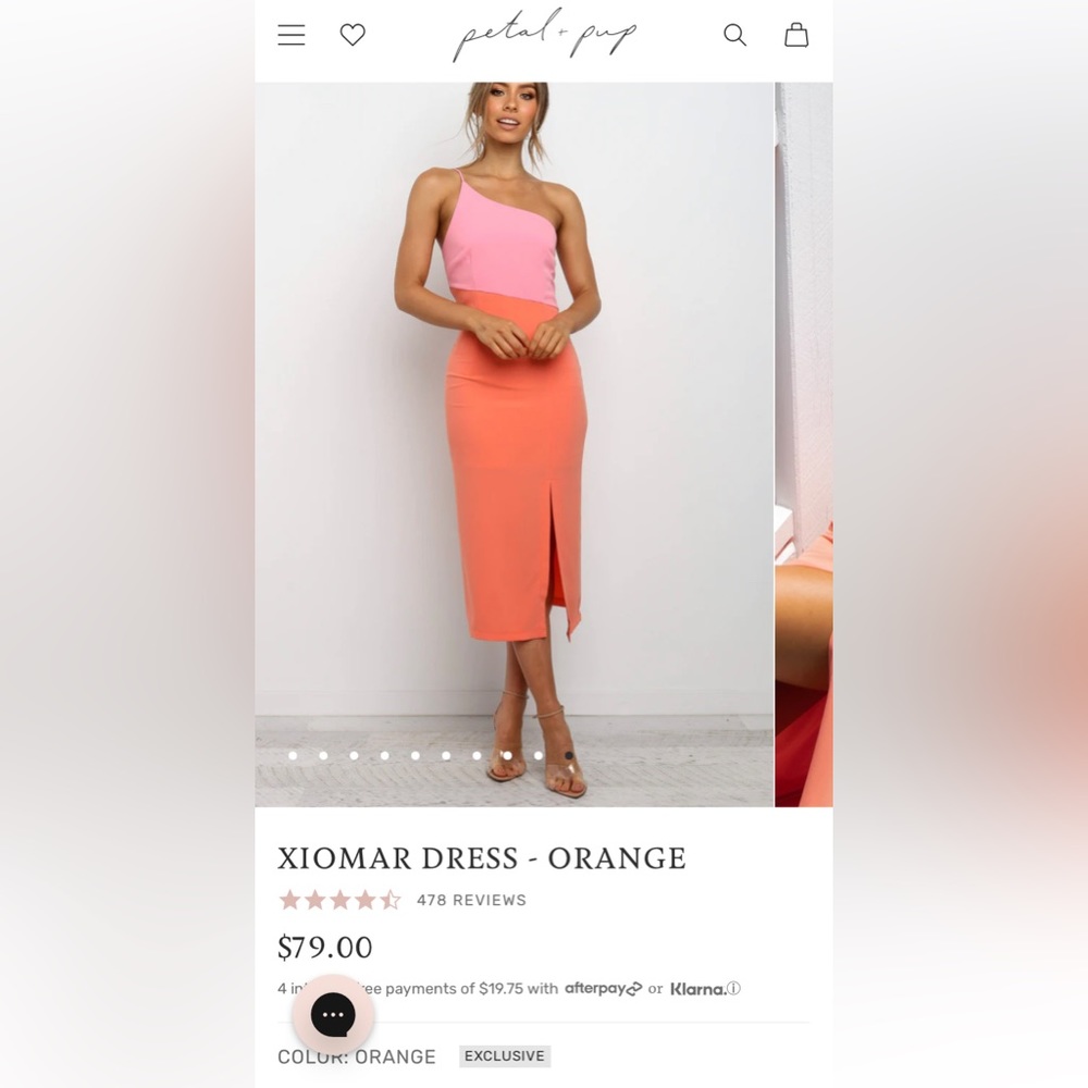 Petal and Pup Xiomar Dress - orange. US 4, fits like S/M.